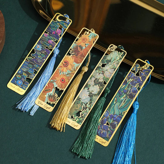 Handwritten Calligraphy Bookmark Ancient Style Inspirational Text Brass Color Engraved Metal Bookmark Graduation Gift Souvenir