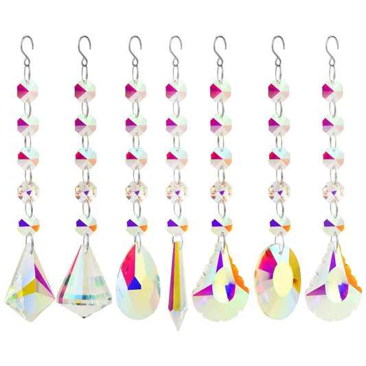AB Color Eco-Friendly Fairy Style Hanging Crystals Suncatchers Colored Glass Tear Drops Prisms Pendant Beads for Windows Garden