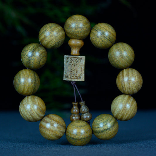 Argentine green sandalwood with the same material 108 Buddha beads, sandalwood cultural play bracelet, men's and women's bracelets, wooden beads