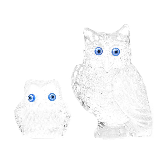 Owl Blue Eyes Crystal Crafts Glass Parent-child Decoration Ornaments Living Room Home Decoration Home Crystal Decor