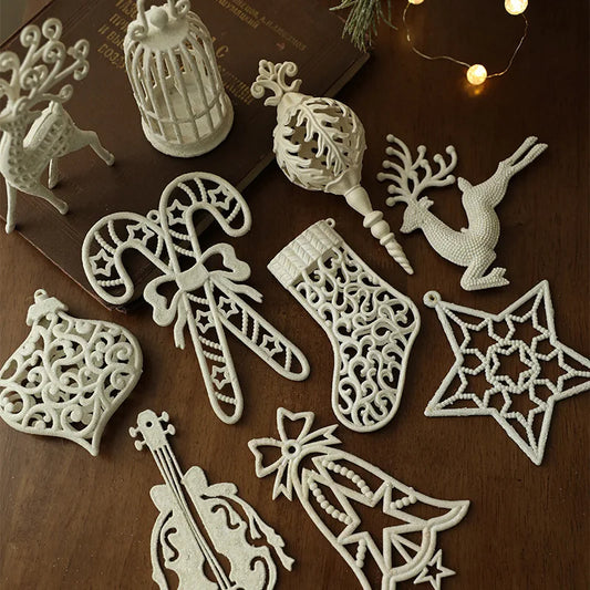 Xmas Elk Pentagram Christmas Tree Ornaments Snowflakes Hangable Ornaments Christmas Pendant for Winter Christmas Tree Ornaments