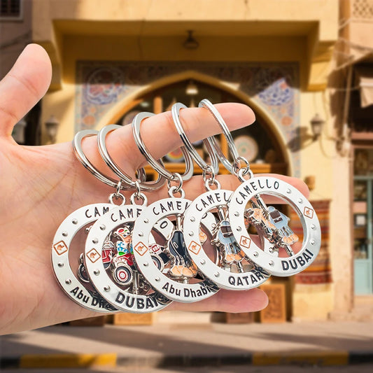 Custom Logo Enamel Metal Keychain Wholesale Dubai Souvenir Burj Khalifa Landmark Zinc Alloy Personalized Engraved Key Ring