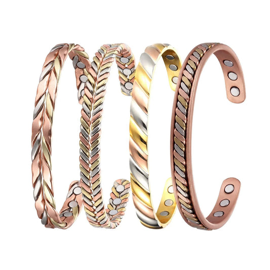 Wholesale Handcrafted Braid 99.99% Pure Copper Magnetic Bangles Adjustable Minimalist Copper Wire Bracelets Pour for Pain Relief